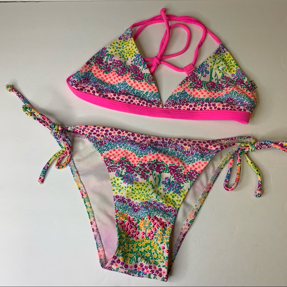 Girl’s O’Neill Small Flower Print Bikini Set